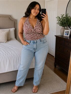 Vintage Faded Glory Paisley Halter Top | NWT | Size Large | Y2K Boho | Cotton